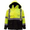 Reflektierende Winter-Bomberjacke mit hoher Sichtbarkeit und schwarzer Unterseite gemäß ANSI-Standards